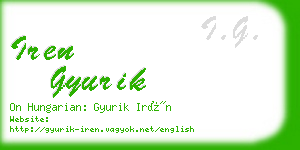 iren gyurik business card